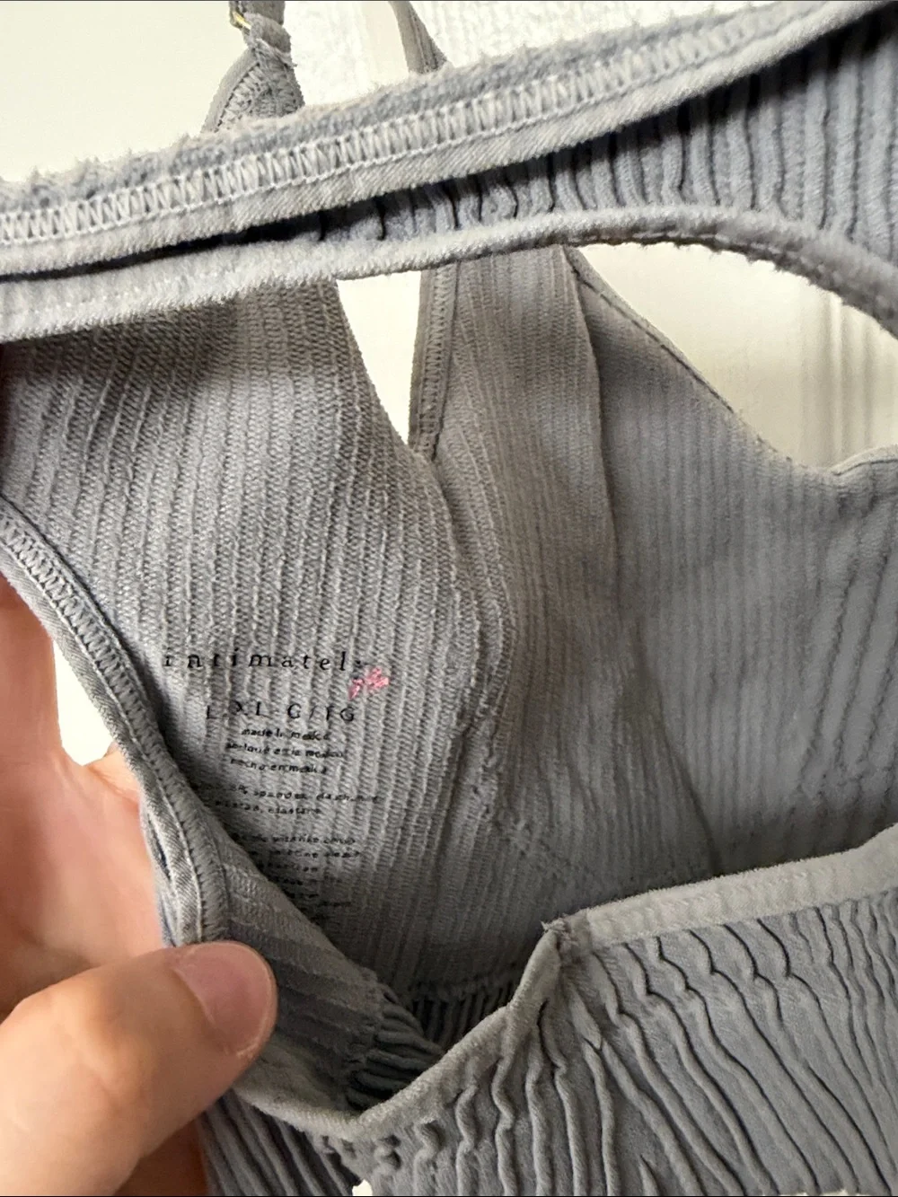 Free people Gray Ribbed bralette